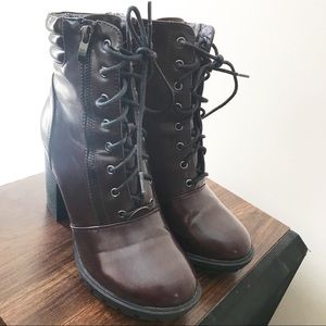 JustFab “Pembe” Heeled Combat Boot - Size 10
